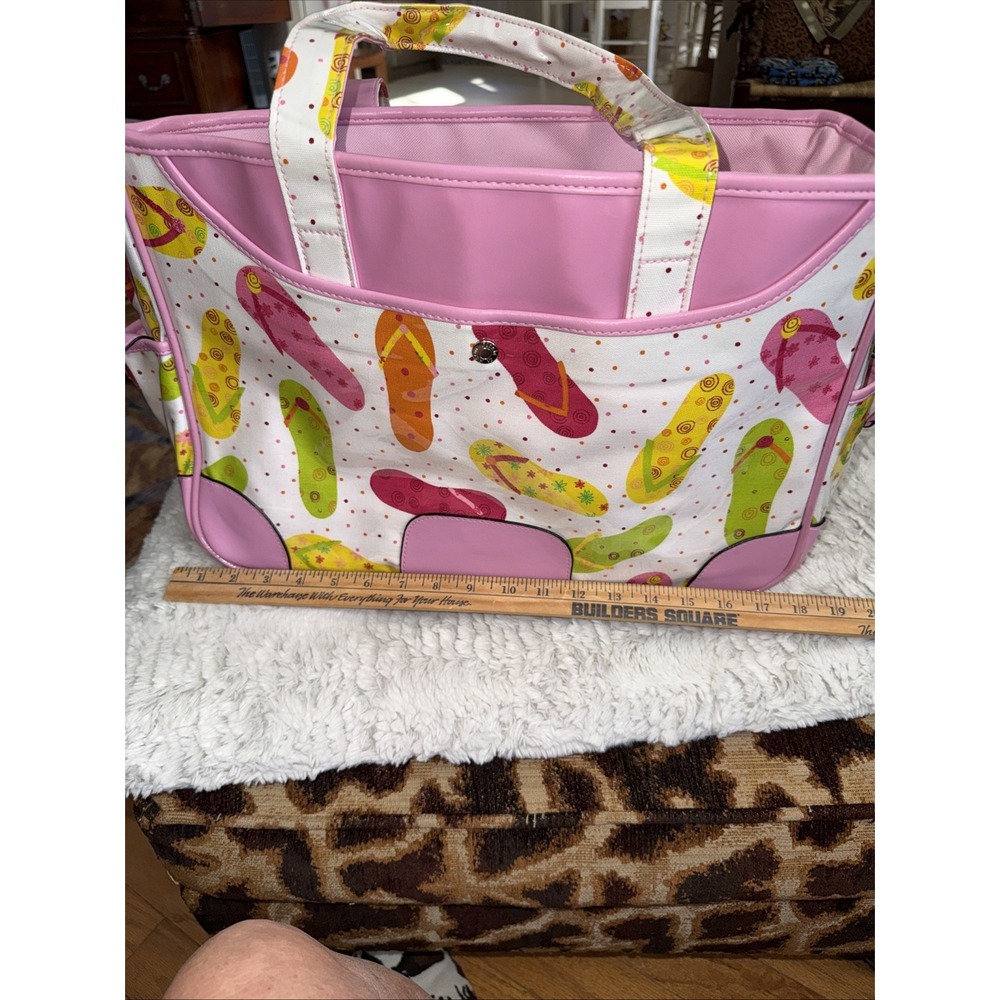 Picnic at Ascotβ Lined Tote/cooler bag with flip-flop accents 5326